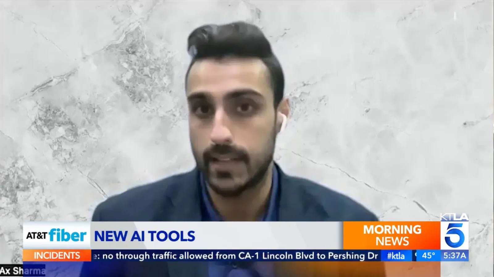 Ax Sharma on KTLA 5 Morning News discussing new AI tools